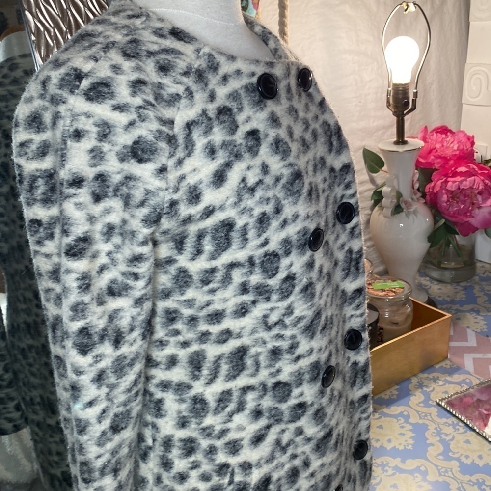 🌷CLEMENTS Ribeiro🌷Leopard Print Wool Coat - Picture 15 of 15